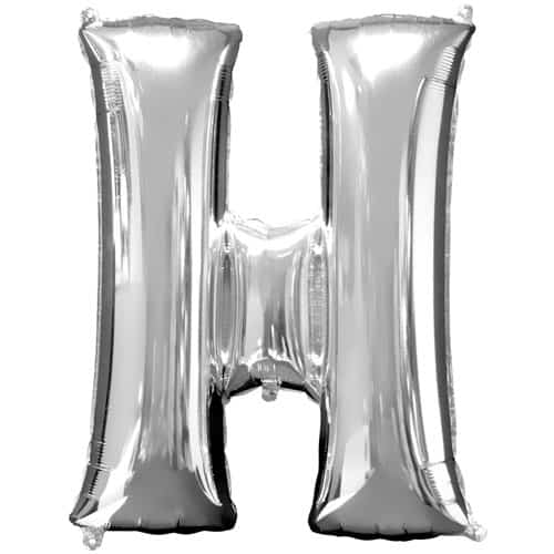 (image for) Silver Letter H Foil Balloon (41cm) - Click Image to Close
