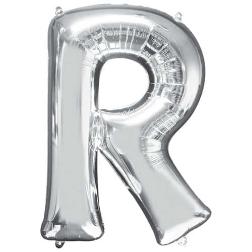 (image for) Silver Letter R Foil Balloon (41cm) - Click Image to Close