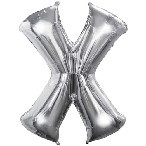 (image for) Silver Letter X Foil Balloon (41cm) - Click Image to Close