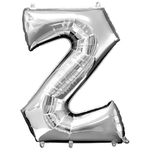 (image for) Silver Letter Z Foil Balloon (41cm) - Click Image to Close
