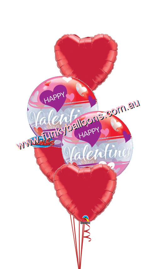 (image for) Valentine's Bubbles + Hearts Bouquet - Click Image to Close