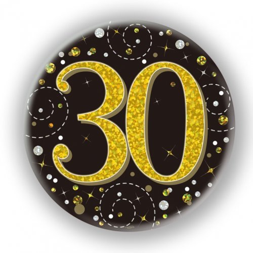 (image for) 30th Sparkling Fizz Black + Gold Badge