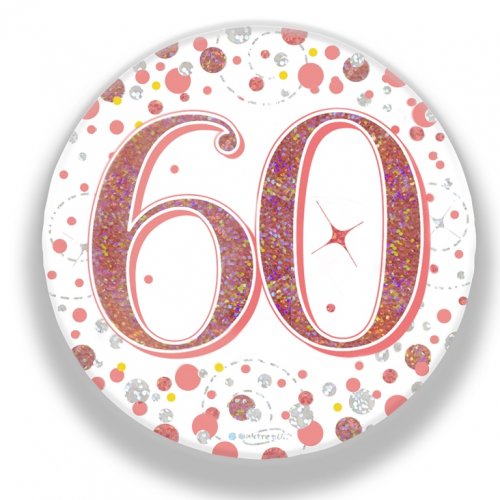 (image for) 60th Sparkling Fizz Rose Gold Badge