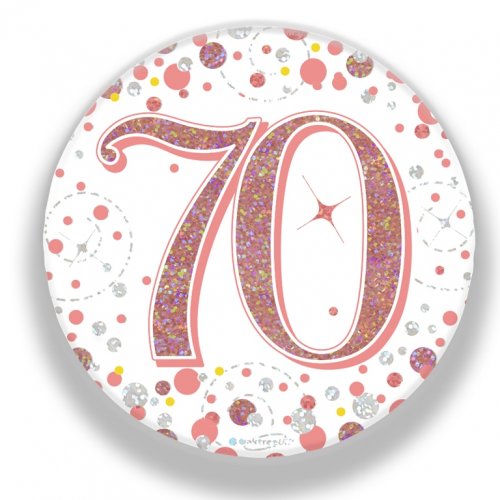 (image for) 70th Sparkling Fizz Rose Gold Badge