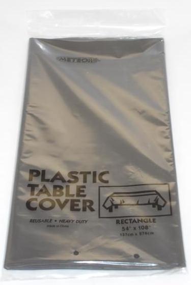 Black Plastic Table Cover ~ Rectangle