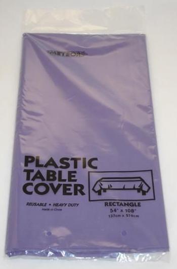 Purple Plastic Table Cover ~ Rectangle