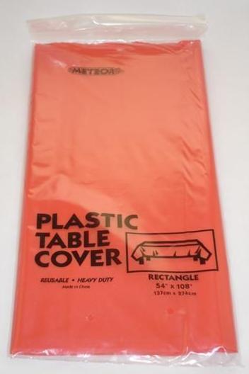 Red Plastic Table Cover ~ Rectangle