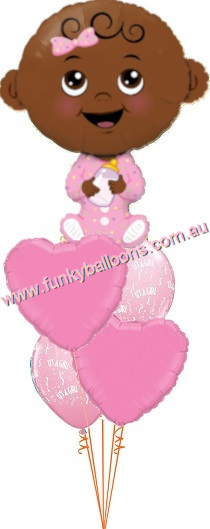 Sweet Baby Girl Balloon Bouquet - Click Image to Close