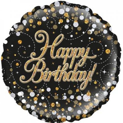 (image for) Fizz Black + Gold Happy Birthday Foil