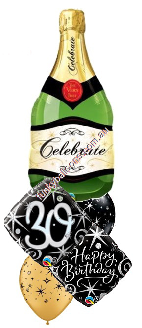(image for) 30th Champagne Sparkles Birthday Bouquet - Click Image to Close