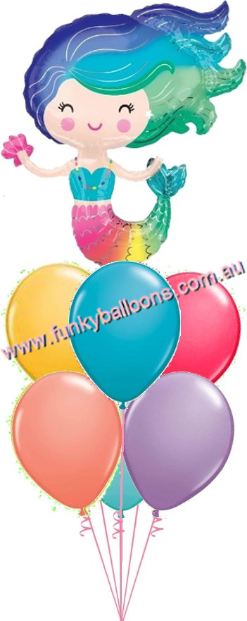 (image for) Colourful Mermaid Balloon Bouquet