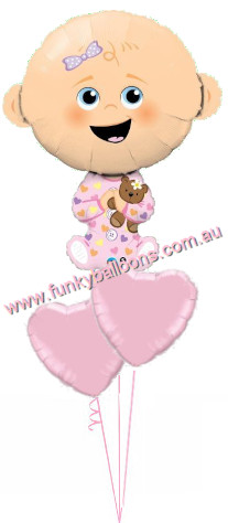 Cute Baby Girl Hearts Bouquet - Click Image to Close
