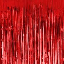 Metallic Door Curtain - Red