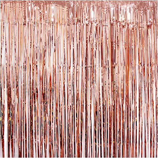 Metallic Door Curtain - Rose Gold