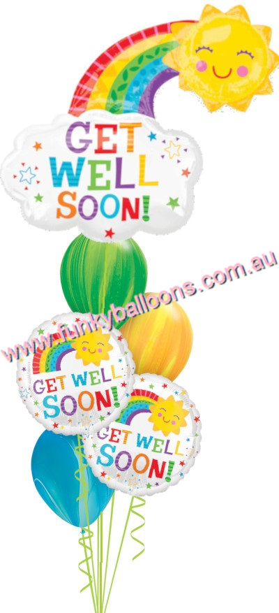Get Well Soon Rainbows Balloon Bouquet
