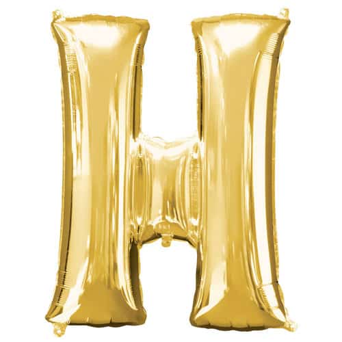 Gold Letter H Foil Balloon (41cm)