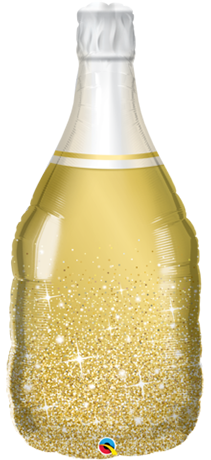 (image for) Golden Sparkling Champagne Bottle Supershape Foil