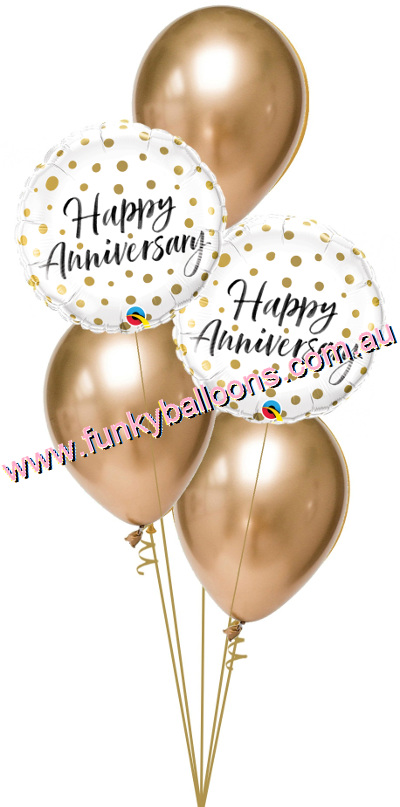 Golden Happy Anniversary Bouquet - Click Image to Close