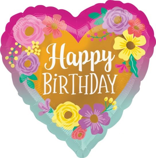 (image for) Painted Flowers Happy Birthday Foil