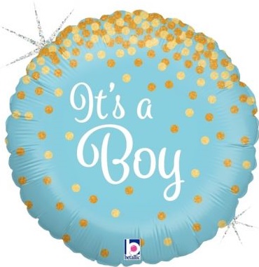 (image for) It's A Boy Gold Dots Foil