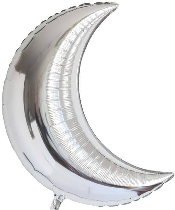 (image for) 90cm Silver Crescent Moon Foil