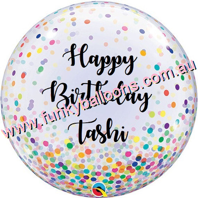 Personalised Bubble Balloon - Colourful Dots Pattern