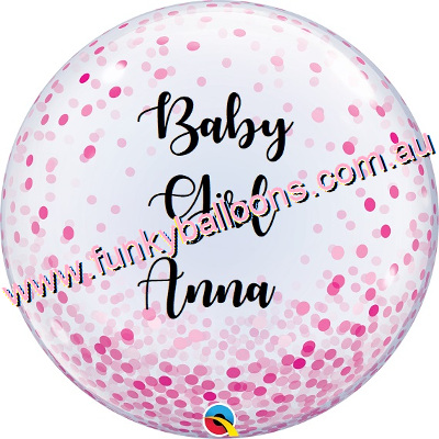 Personalised Bubble Balloon - Pink Dots Pattern