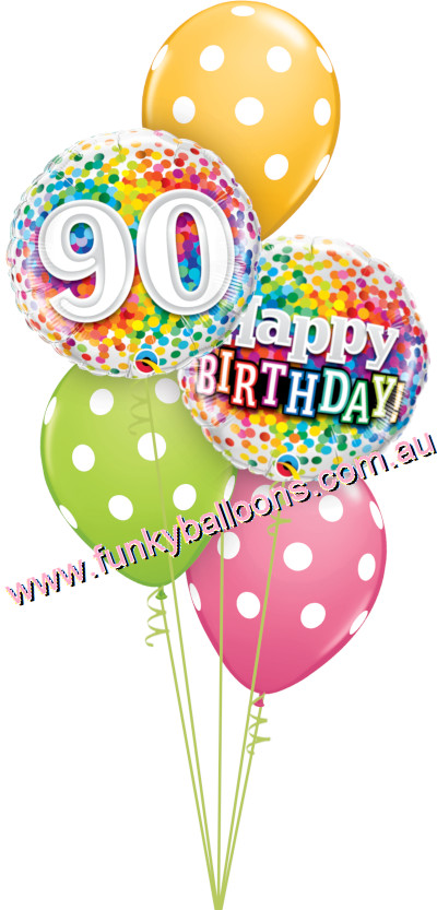 (image for) 90th Rainbow Confetti + Polka Dots Bouquet - Click Image to Close