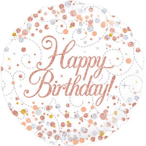 (image for) Fizz Rose Gold Happy Birthday Foil