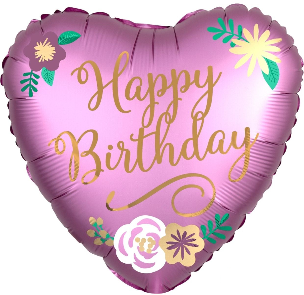 (image for) Satin Flowers Happy Birthday Foil