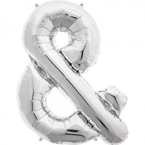 (image for) Silver Ampersand Symbol & Foil Balloon (41cm)