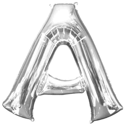 (image for) Silver Letter A Foil Balloon (41cm) - Click Image to Close