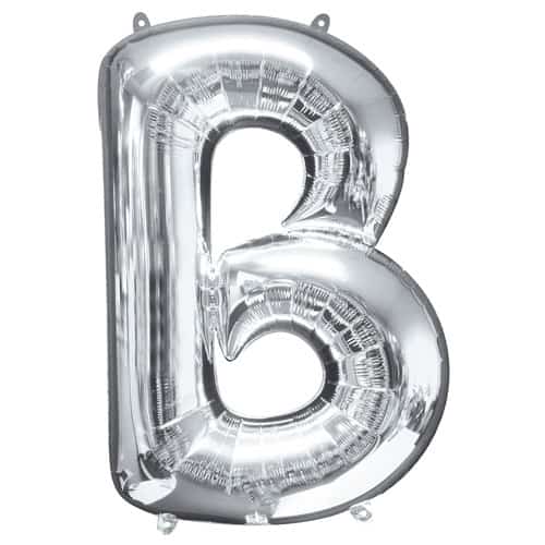 (image for) Silver Letter B Foil Balloon (41cm)