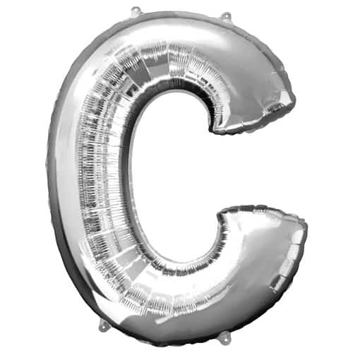 (image for) Silver Letter C Foil Balloon (41cm) - Click Image to Close