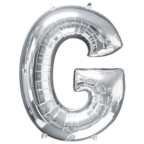 (image for) Silver Letter G Foil Balloon (41cm)