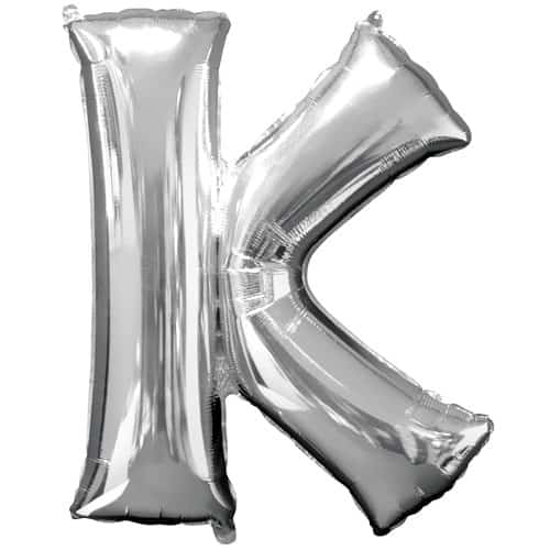 (image for) Silver Letter K Foil Balloon (41cm)