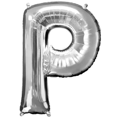 (image for) Silver Letter P Foil Balloon (41cm)