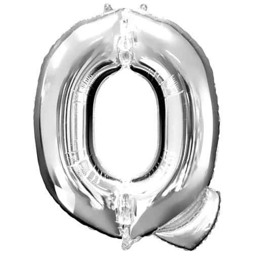 (image for) Silver Letter Q Foil Balloon (41cm)