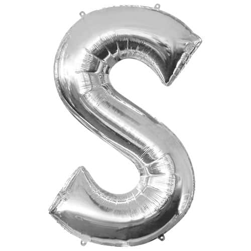 (image for) Silver Letter S Foil Balloon (41cm)